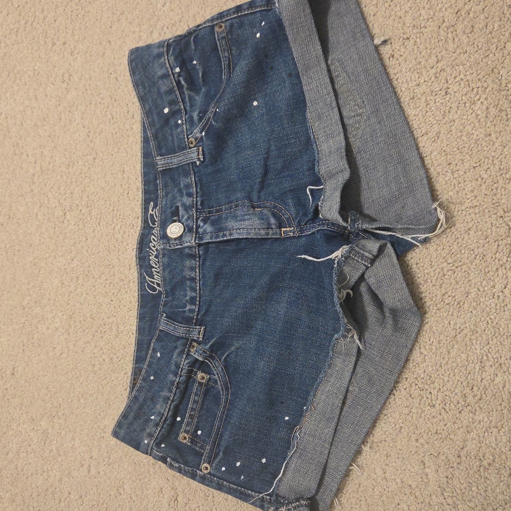 American Eagle Low Rise Distressed Denim Shorts